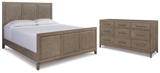 Chrestner California King Panel Bed with Dresser JR Furniture Store