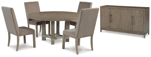 Chrestner Dining Table and 4 Chairs with Storage JR Furniture Store
