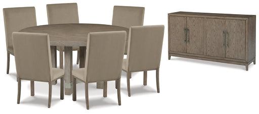 Chrestner Dining Table and 6 Chairs with Storage JR Furniture Store