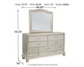 Coralayne California King Upholstered Bed with Mirrored Dresser JR Furniture Store