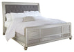 Coralayne Queen Upholstered Sleigh Bed with Mirrored Dresser JR Furniture Store