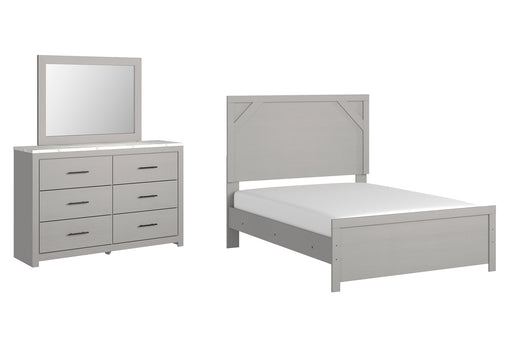 Cottonburg Full Panel Bed with Mirrored Dresser JR Furniture Store