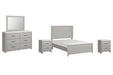 Cottonburg Full Panel Bed with Mirrored Dresser and 2 Nightstands JR Furniture Store