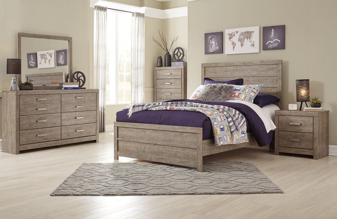 Culverbach Full Panel Bed with Mirrored Dresser, Chest and 2 Nightstands JR Furniture Store