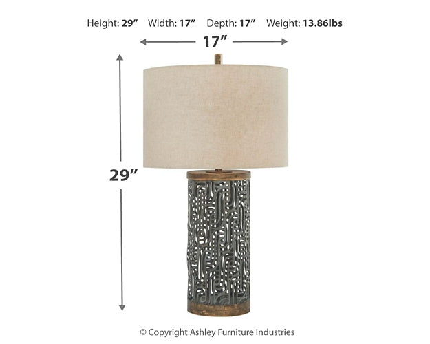 Dayo Metal Table Lamp (1/CN) JR Furniture Store