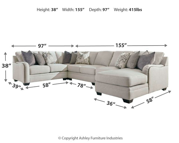 Dellara 5-Piece Sectional with Ottoman JR Furniture Store