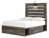 Drystan Full Panel Bed with 4 Storage Drawers with Mirrored Dresser and 2 Nightstands JR Furniture Store