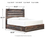 Drystan King Panel Bed with 4 Storage Drawers with Mirrored Dresser JR Furniture Store