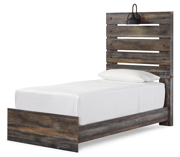 Drystan Twin Panel Bed with Mirrored Dresser, Chest and Nightstand JR Furniture Store