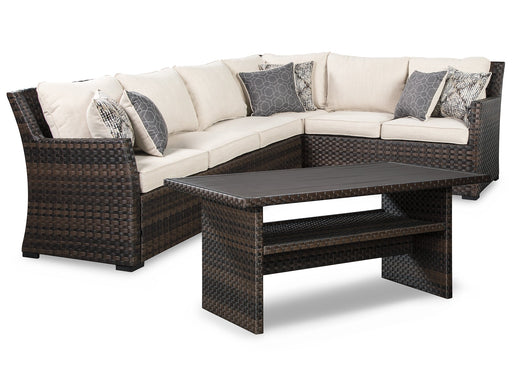 Easy Isle 3-Piece Sofa Sectional and Chair with Table JR Furniture Store