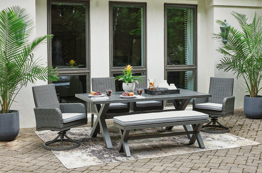 Elite Park Outdoor Dining Table and 4 Chairs and Bench JR Furniture Store