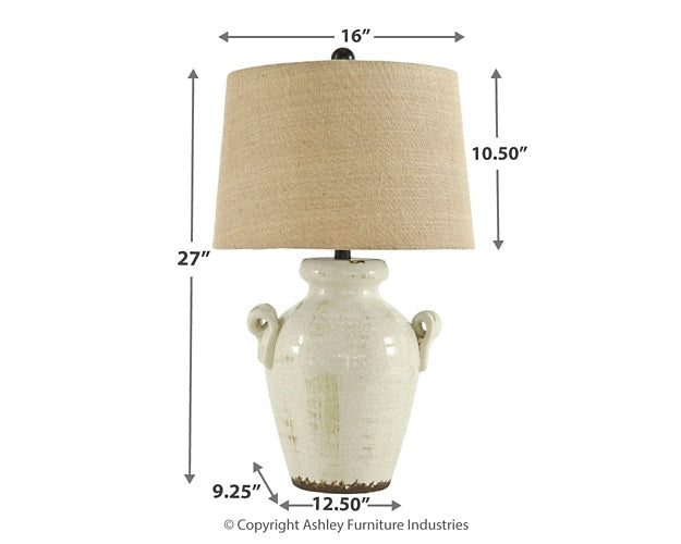 Emelda Ceramic Table Lamp (1/CN) JR Furniture Store