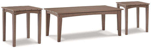 Emmeline Outdoor Coffee Table with 2 End Tables JR Furniture Store