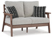 Emmeline Outdoor Loveseat with Coffee Table JR Furniture Store