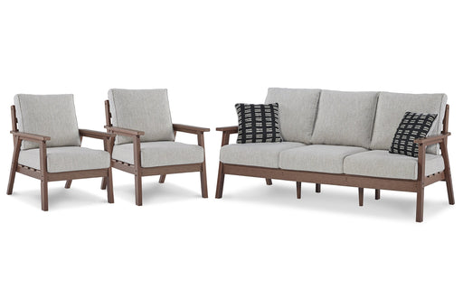 Emmeline Outdoor Sofa with 2 Lounge Chairs JR Furniture Store