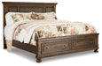 Flynnter Queen Panel Bed with 2 Storage Drawers with Dresser JR Furniture Store