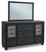 Foyland California King Panel Storage Bed with Mirrored Dresser, Chest and Nightstand JR Furniture Store