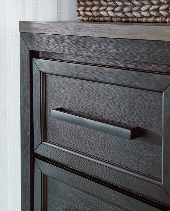 Foyland King Panel Storage Bed with Mirrored Dresser JR Furniture Store
