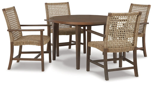 Germalia Outdoor Dining Table and 4 Chairs JR Furniture Store