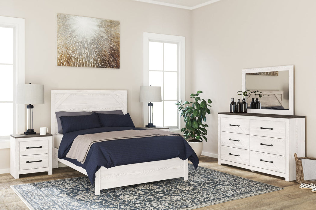 Gerridan Full Panel Bed with Mirrored Dresser and 2 Nightstands JR Furniture Store