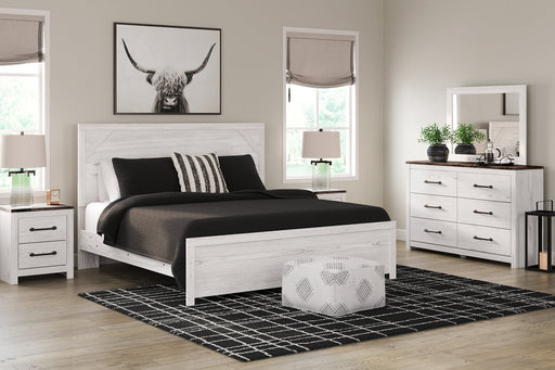 Gerridan King Panel Bed with Mirrored Dresser and Nightstand JR Furniture Store