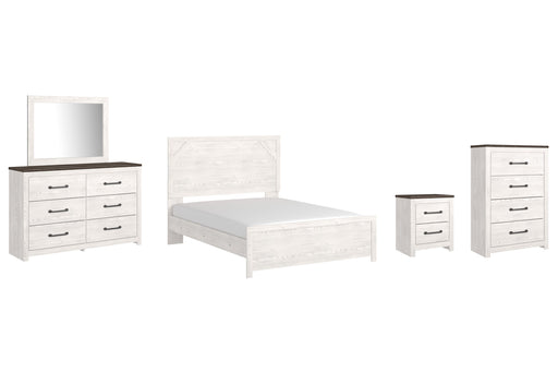Gerridan Queen Panel Bed with Mirrored Dresser, Chest and Nightstand JR Furniture Store