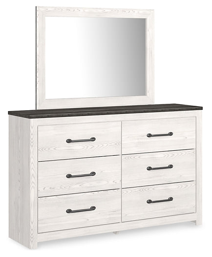 Gerridan Queen Panel Bed with Mirrored Dresser and Nightstand JR Furniture Store