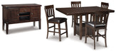Haddigan Counter Height Dining Table and 4 Barstools with Storage JR Furniture Store