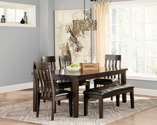 Haddigan Dining Table and 4 Chairs and Bench JR Furniture Store
