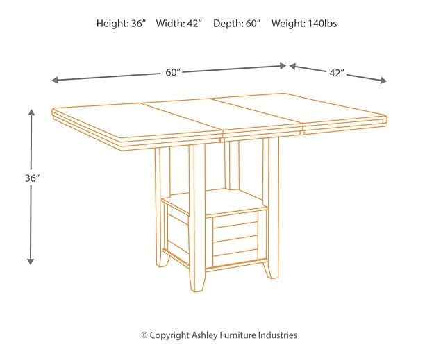 Haddigan RECT DRM Counter EXT Table JR Furniture Store