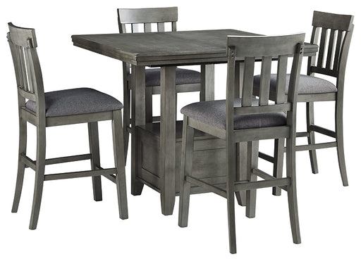 Hallanden Counter Height Dining Table and 4 Barstools JR Furniture Store