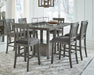 Hallanden Counter Height Dining Table and 6 Barstools with Storage JR Furniture Store