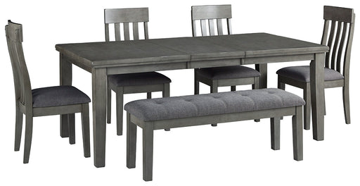 Hallanden Dining Table and 4 Chairs and Bench JR Furniture Store