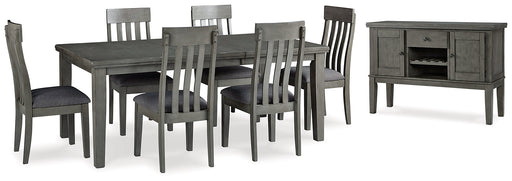 Hallanden Dining Table and 6 Chairs with Storage JR Furniture Store
