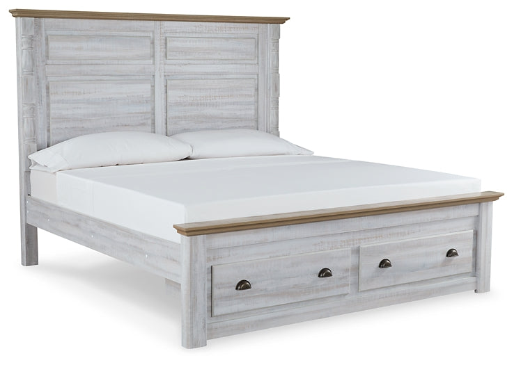 Haven Bay King Panel Storage Bed with Mirrored Dresser JR Furniture Store