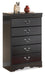 Huey Vineyard Full Sleigh Headboard with Mirrored Dresser, Chest and 2 Nightstands JR Furniture Store