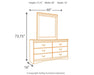 Huey Vineyard Full Sleigh Headboard with Mirrored Dresser JR Furniture Store