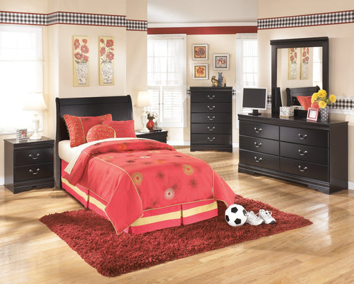 Huey Vineyard Twin Sleigh Headboard with Mirrored Dresser, Chest and Nightstand JR Furniture Storefurniture, home furniture, home decor