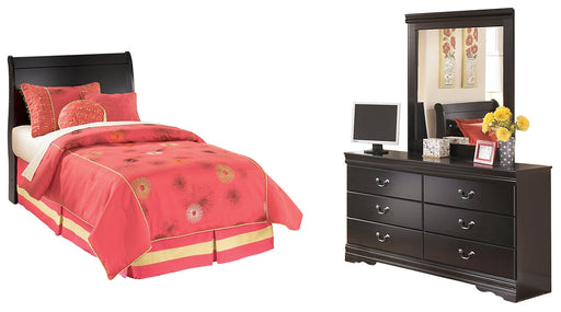 Huey Vineyard Twin Sleigh Headboard with Mirrored Dresser JR Furniture Storefurniture, home furniture, home decor