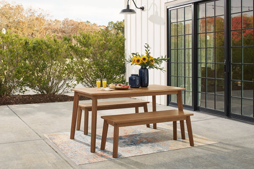 Janiyah Outdoor Dining Table and 2 Benches JR Furniture Storefurniture, home furniture, home decor