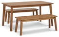 Janiyah Outdoor Dining Table and 2 Benches JR Furniture Storefurniture, home furniture, home decor