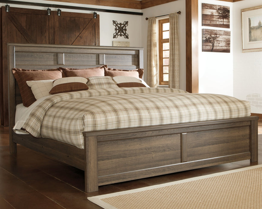 Juararo King Panel Bed with Mirrored Dresser and Chest JR Furniture Storefurniture, home furniture, home decor