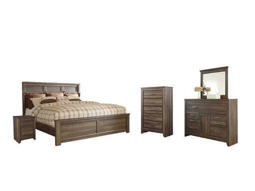 Juararo Queen Panel Bed with Mirrored Dresser, Chest and Nightstand JR Furniture Storefurniture, home furniture, home decor