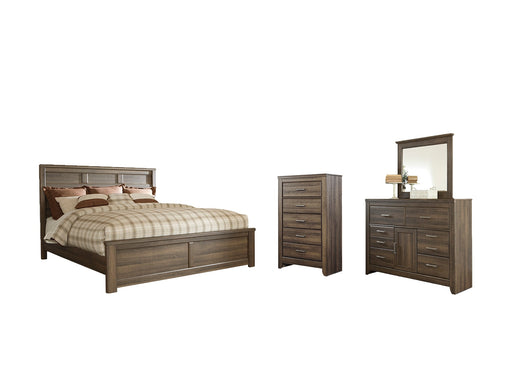 Juararo Queen Panel Bed with Mirrored Dresser and Chest JR Furniture Storefurniture, home furniture, home decor