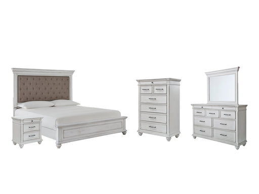 Kanwyn Queen Panel Bed with Mirrored Dresser, Chest and Nightstand JR Furniture Storefurniture, home furniture, home decor