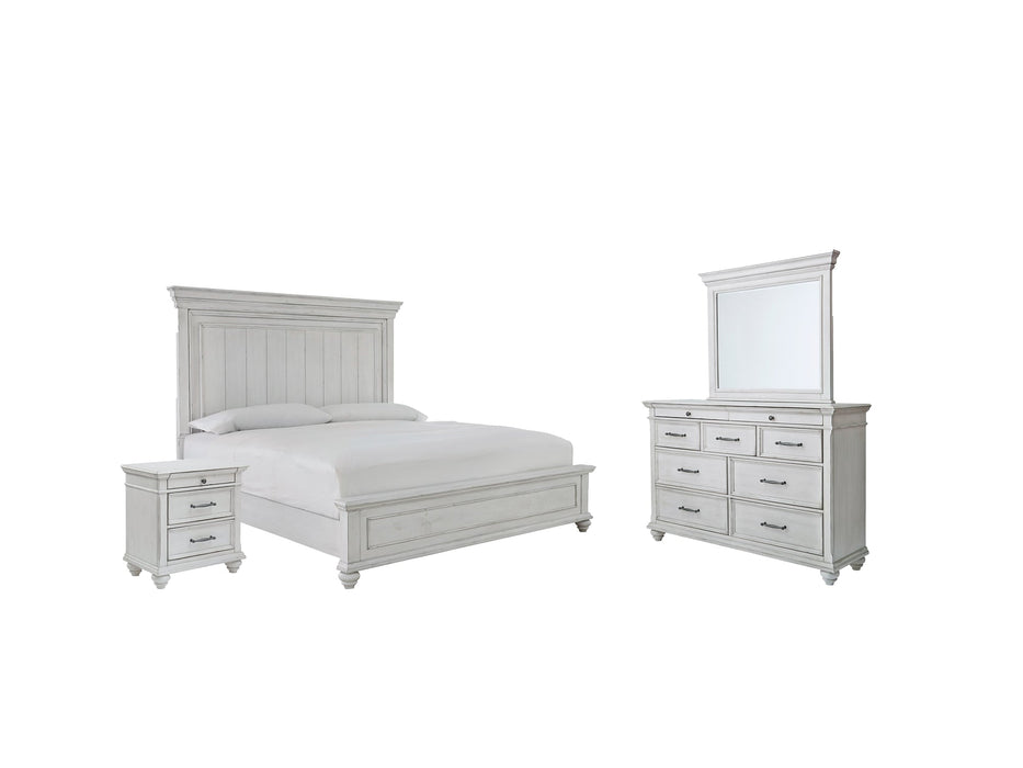 Kanwyn Queen Panel Bed with Mirrored Dresser and 2 Nightstands JR Furniture Storefurniture, home furniture, home decor