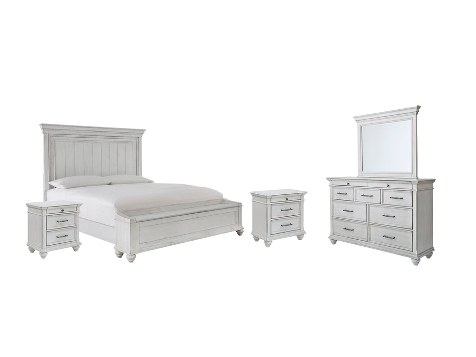 Kanwyn Queen Panel Bed with Storage with Mirrored Dresser and 2 Nightstands JR Furniture Storefurniture, home furniture, home decor