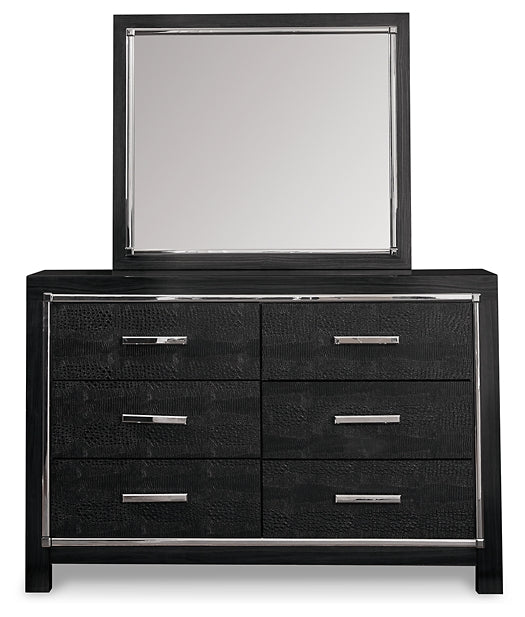 Kaydell King Upholstered Panel Headboard with Mirrored Dresser JR Furniture Storefurniture, home furniture, home decor