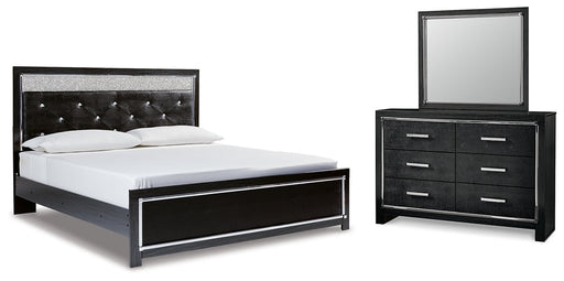Kaydell King Upholstered Panel Platform Bed with Mirrored Dresser JR Furniture Storefurniture, home furniture, home decor