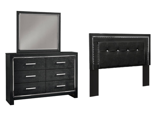 Kaydell Queen/Full Upholstered Panel Headboard with Mirrored Dresser JR Furniture Storefurniture, home furniture, home decor